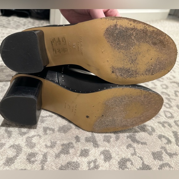 Black leather studded Rag & Bone booties (willow boot) - Picture 3 of 3